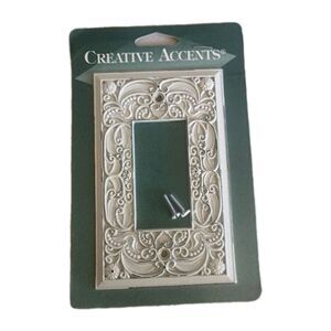 Creative Accents Antique White Filigree Switch Plate Cover Arabesque Set of 4